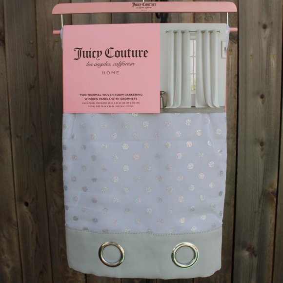 Juicy Couture Thermal Room Darkening Window Panels with Sheer Shimmer Overlay - Picture 6 of 7